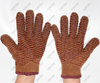Warmly cotton with terry lining single palm diamond texture PVC coating gloves