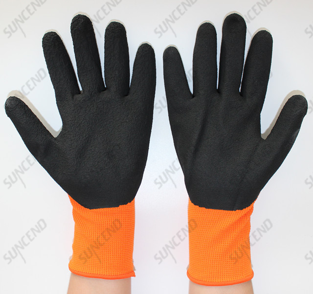 3/4 Palm And Back Coated Sandy Finish Work Glove with Black Nitrile Dipped
