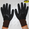 Black nitrile double coated waterproof work gloves