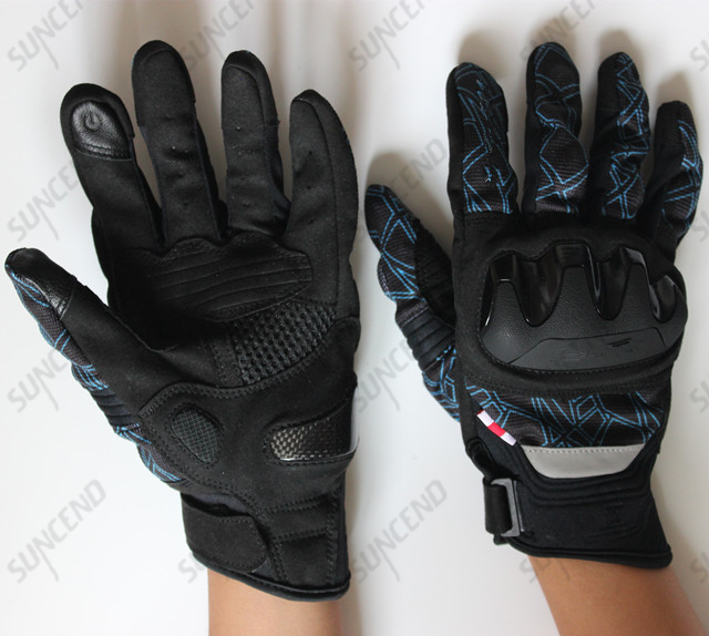 Quality PU Leather&Mesh Surface Kuncle Finger Protective Shell Motorcycle Glove