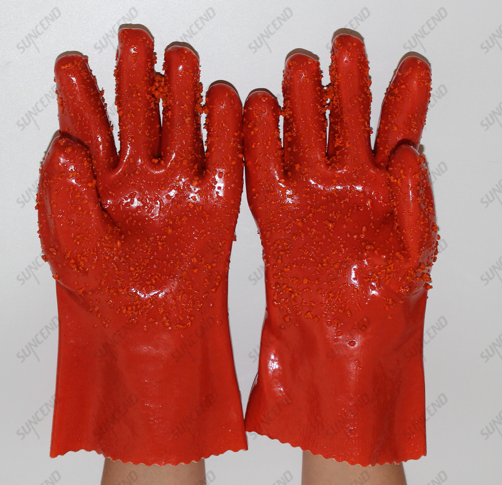 Granule on Palm Extra Grip PVC Dipped Work Gloves With Cotton Lined