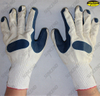 Good grip grain rubber coated polycotton liner gloves