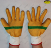 Multi function soft rubber coated 7g polycotton liner safety gloves