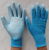 Blue Color Nylon Lining White PU Palm Coated Glove