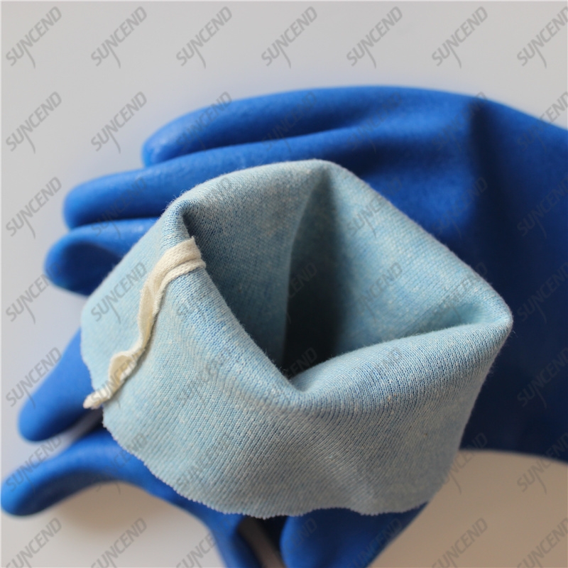 11 Inch Double Dip Insulated Blue PVC Sandy Chemical Gloves Gauntlet