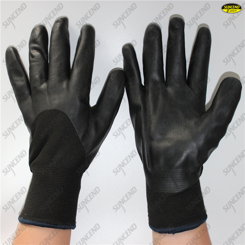 Cold resistant work protective guantes de seguridad warmly soft foam coated nitr