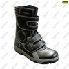 High cut waterproof genuine cow black leather safety boots
