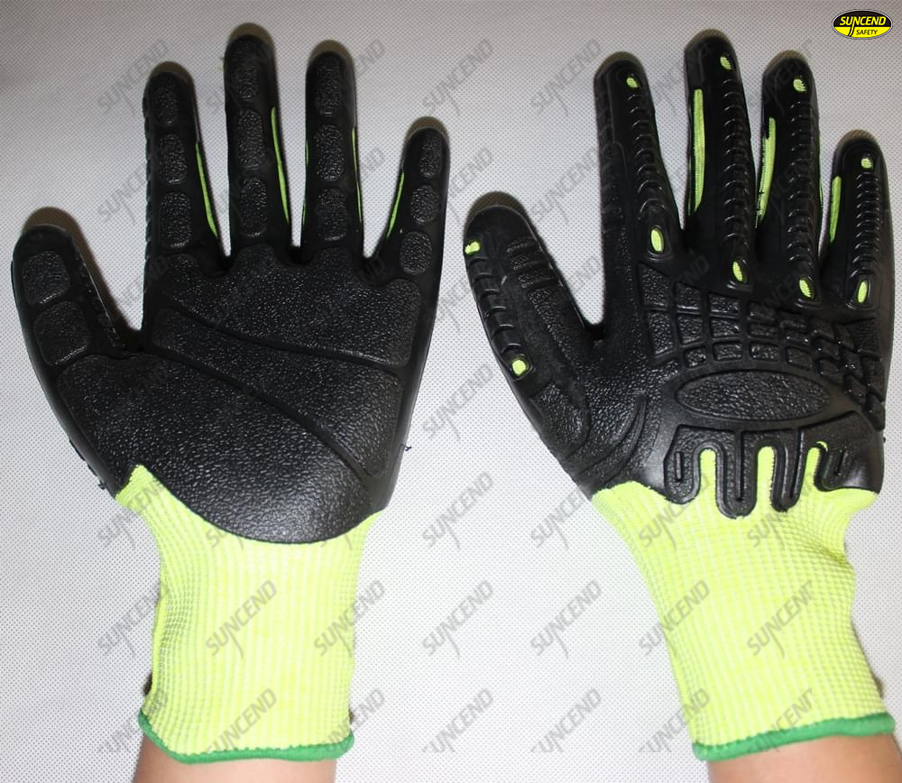 TPE dipped labor mechanical gloves,high impact gloves