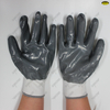 Polyester liner nitrile fully coated smooth finish safety work gloves