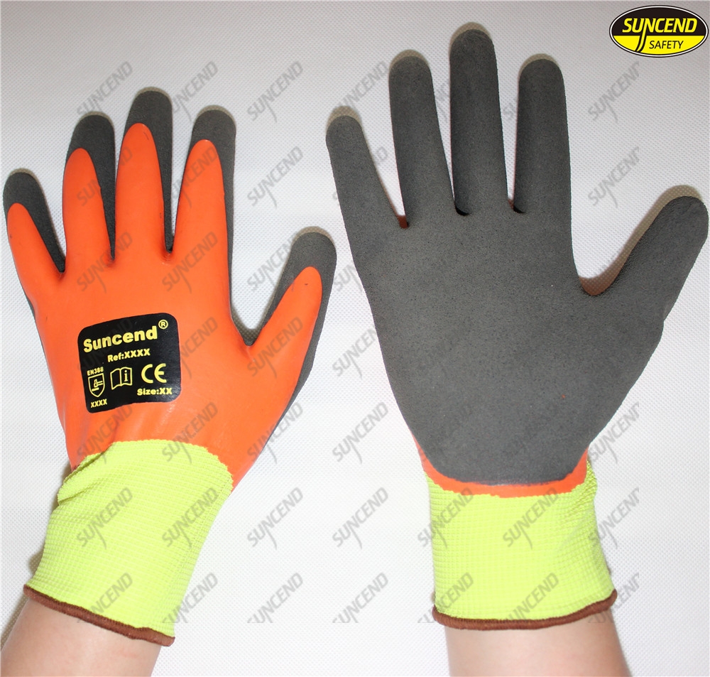 New double nitrile coated sandy finished work gloves