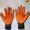Orange bands back rubber palm coated gloves
