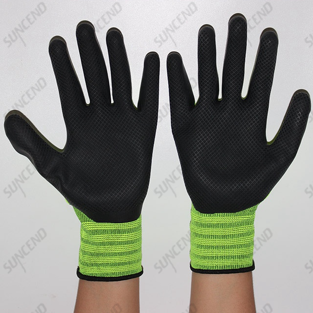 Embossing Nitrile Coated Diamong Grain Work Gloves