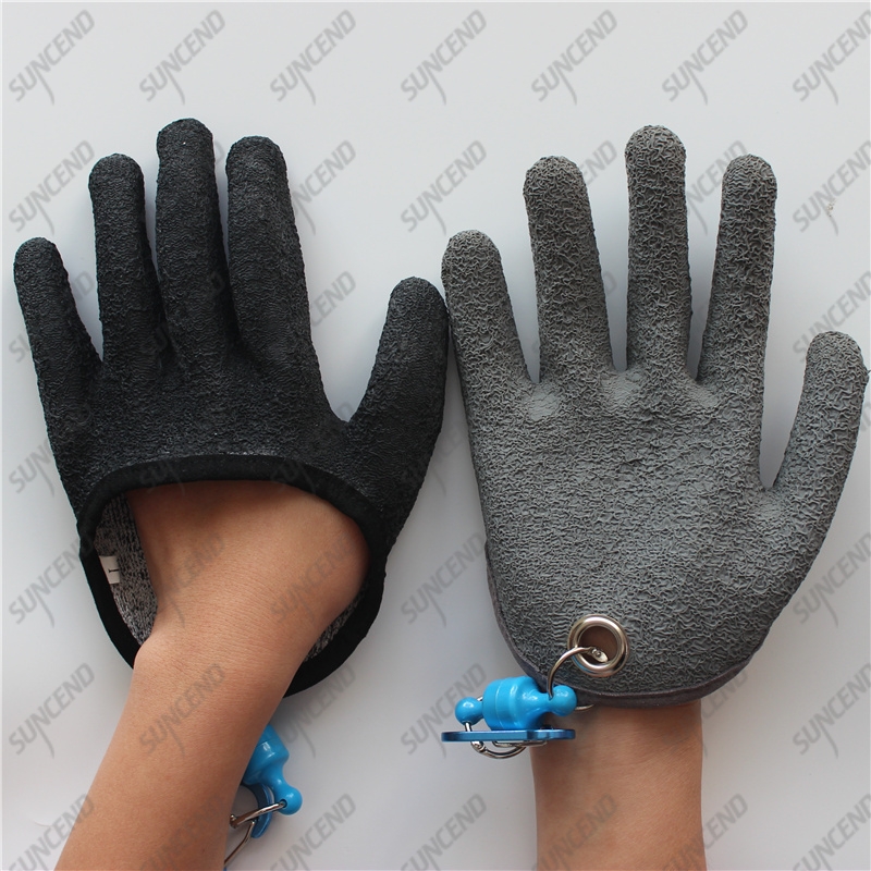Grey/ black right knife slash proof fishing cut level 5 gloves