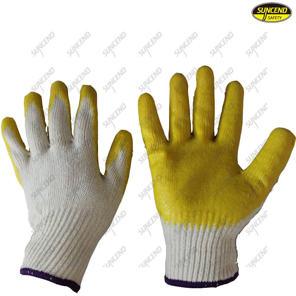 Yarn knitting smooth latex dipped smooth finish working gloves