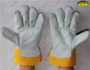 Safety leather cow split jersey liner work gloves