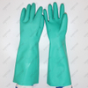 Diamond Textured Finish Chemical Resistant 45cm Green Nitrile Fully Coated Safety Gloves 