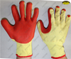 Mechanical industrial natural rubber coated safety work gloves