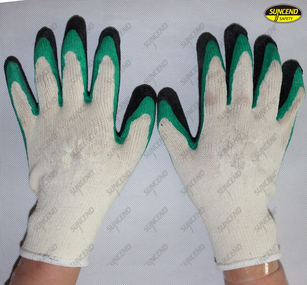 Factory price latex dipped crinkle mechanical work gloves