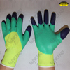 Foam latex coated gloves with finger double dipped