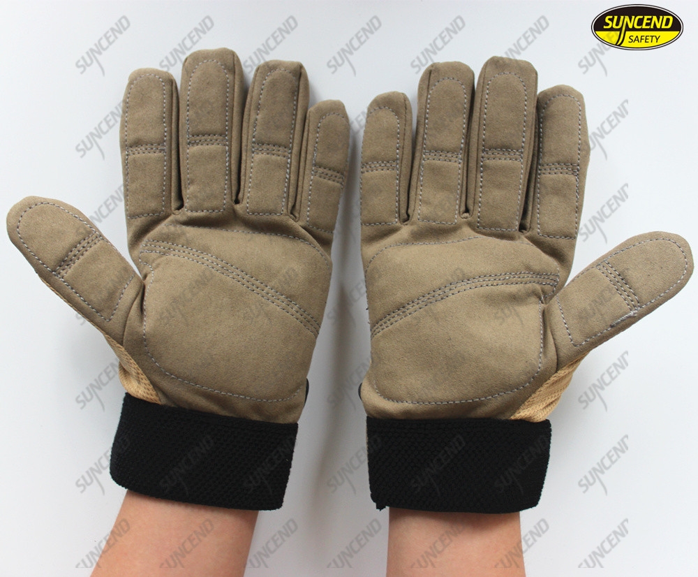 reinforced palm synthetic leather industrial working safety mechnic gloves