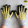 Sandy nitrile palm coated HPPE liner anti-impact and anti-cut gloves