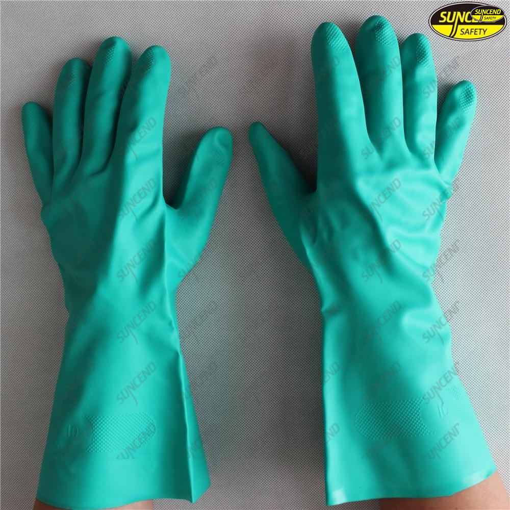 Green Nitrile Industrial Gloves