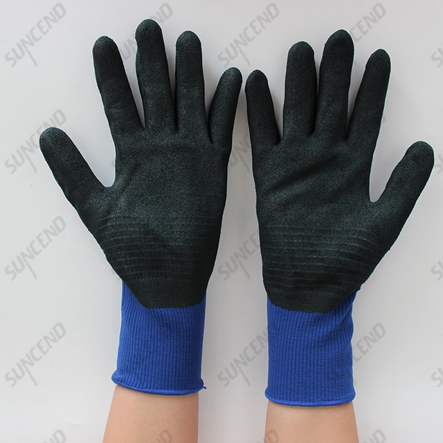 High Visible Sandy Nitrile Coated Work Gloves