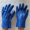 11 Inch Double Dip Insulated Blue PVC Sandy Chemical Gloves Gauntlet