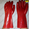 35cm Waterproof long cuff rough pvc coated hand work gloves