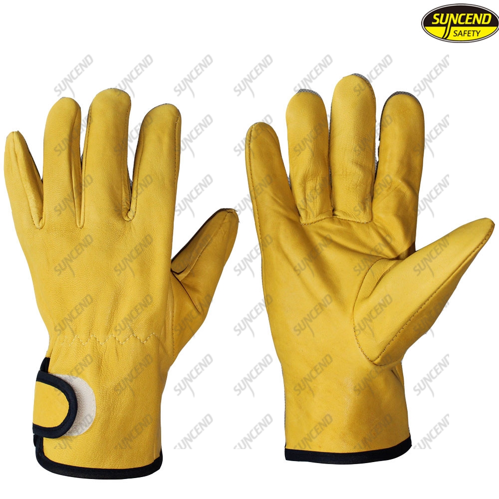 wholesale new design goat skin leather men driving gloves