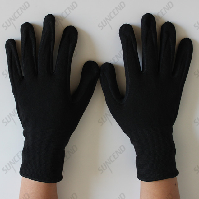 High Visible Sandy Nitrile Coated Work Gloves