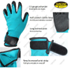 13g polyester black crinkle latex gloves with wrist strap