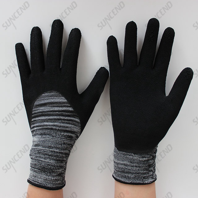 Polyester Liner Latex Coated Crinkle Work Gloves