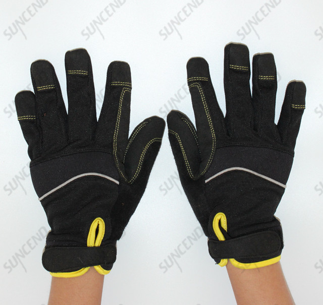 Men's High Abrasion Synthetic Leather Palm Tactical Gloves 