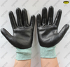 15g Nylon liner black foam nitrile gloves