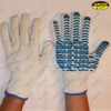 PVC dotted polycotton liner point plastic gloves