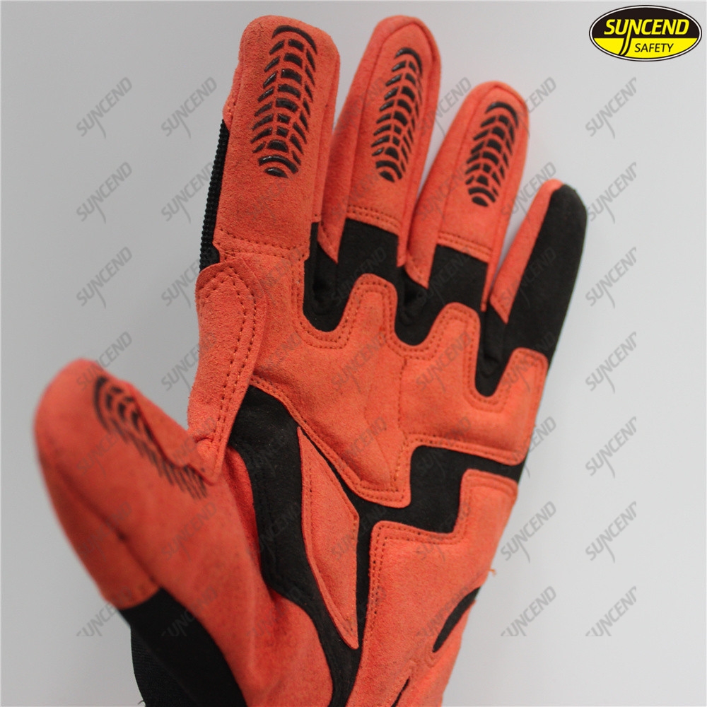 Custom industrial machinery work anti slip hand protective mechanic gloves