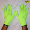 Fluorescent green polycotton knitted gloves 
