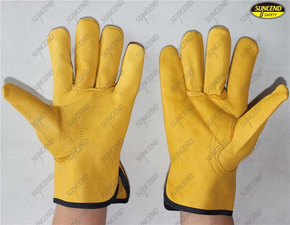 Safety equipment working sheepskin leather truck driver gloves