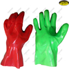 Thumb web reinforced long cuff protective pvc coated work gloves
