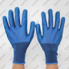 Nylon coated blue latex embossing on palm safety gloves