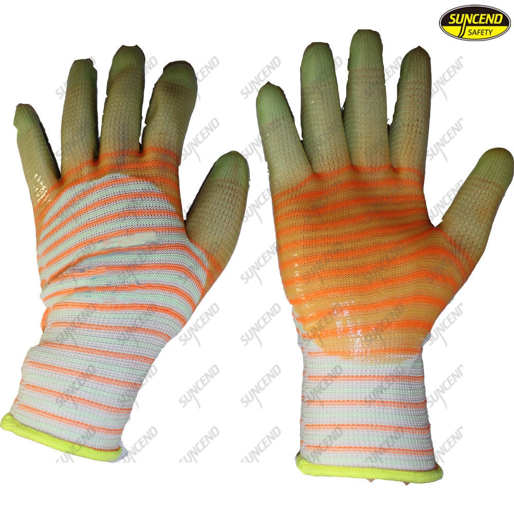 Colorful 3/4 pvc coated cotton safety gloves