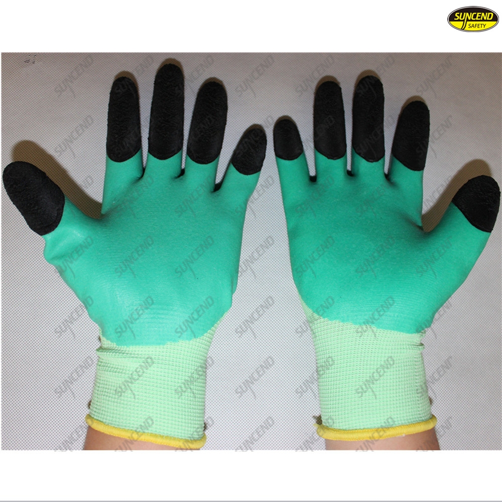Foam latex coated polyester liner industrial gloves