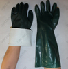 100% cotton lining long sleeve anti acid sandy PVC coated gloves