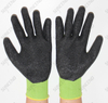 Suncend New Green Color 13 Gauge Polyester/nylon Seamless Knit Latex Crinkle Finish Gloves for Construction