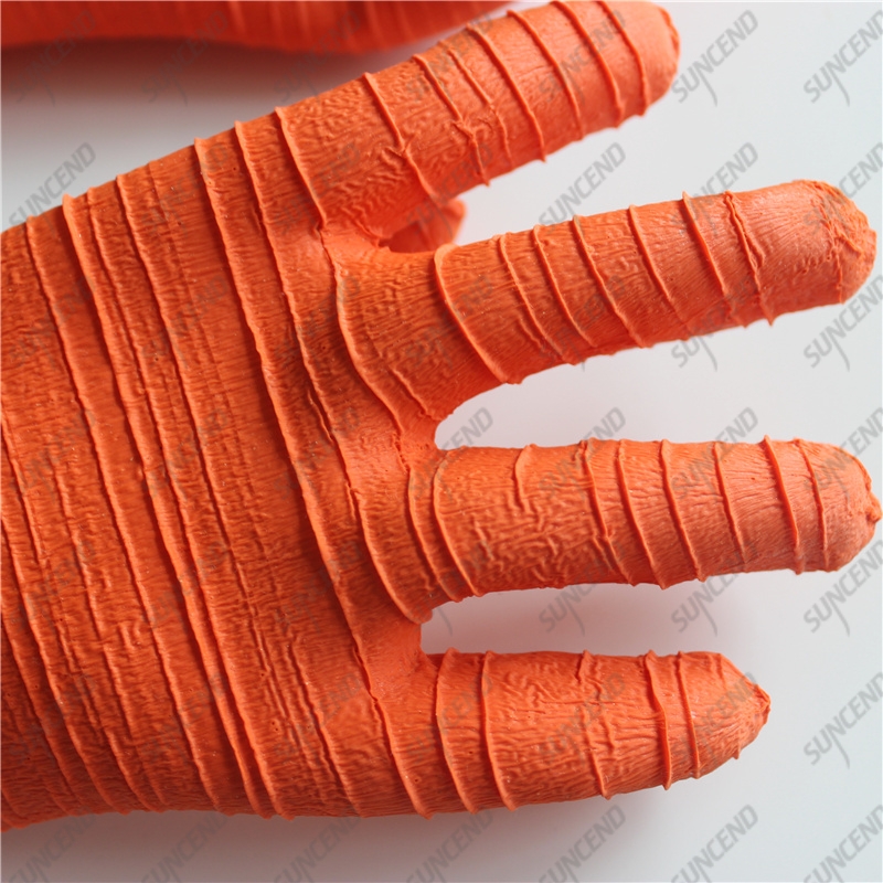 100% cotton liner corrugated gristle big crinkle latex long cuff gloves