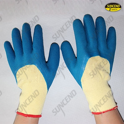 Polycotton liner foam latex 3/4 latex coated work gloves
