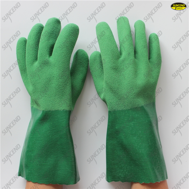 100% thick cotton liner soft sandy nitrile double coating gloves