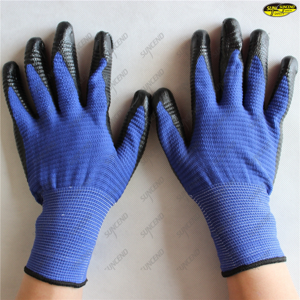 Good grip smooth nitrile worker gloves