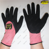 Oil resistant proof black nitrile sandy coated mecanical gloves
